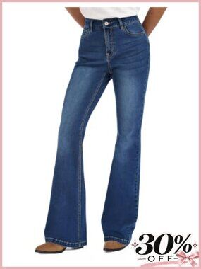 Womens Tall Flare Jeans Curvy Stretch Denim High Rise 34 36 38 Inseam